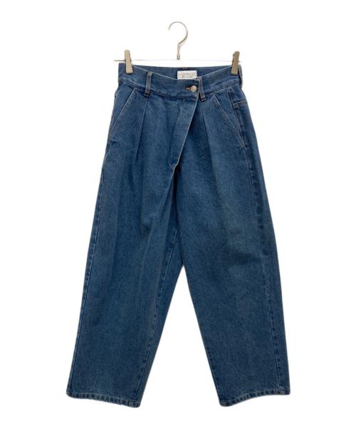 bow.a（ボウ・エー）bow.a (ボウ・エー) DENIM TUCK PANTS ブルー サイズ:ｓの古着・服飾アイテム