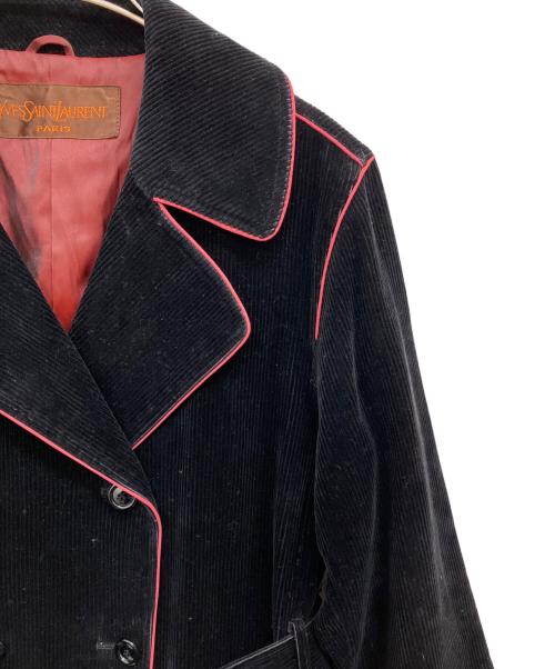 Yves Saint Laurent（イヴサンローラン）Yves Saint Laurent (イヴサンローラン) ベロアコート ブラック サイズ:Fの古着・服飾アイテム
