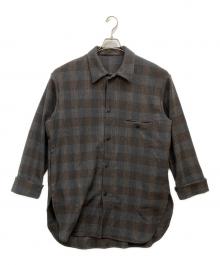 URU（ウル）の古着「WOOL CHECK OVER SHIRTS」｜ベージュ
