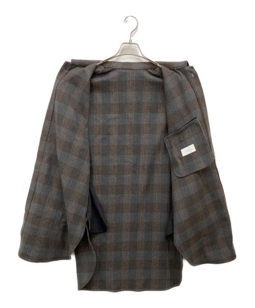 URU（ウル）uru (ウル) WOOL CHECK OVER SHIRTS ベージュ サイズ:SIZE 1の古着・服飾アイテム