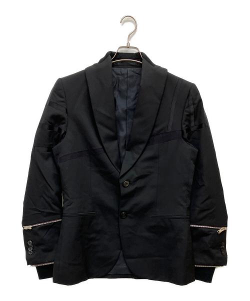 PAUL SMITH（ポールスミス）Paul Smith (ポールスミス) ジップデザインテーラードジャケット ブラック サイズ:Mの古着・服飾アイテム