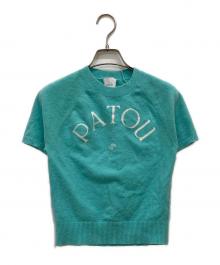 patou（パトゥ）の古着「コットンブレンド パトゥジャカードニットトップ」｜ブルー