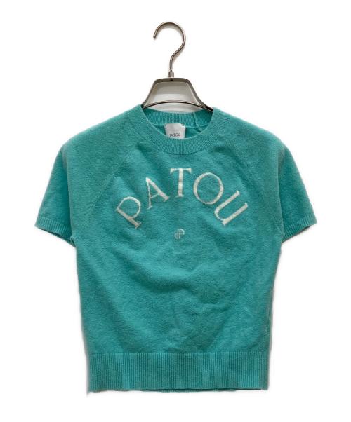 patou（パトゥ）patou (パトゥ) コットンブレンド パトゥジャカードニットトップ ブルー サイズ:Mの古着・服飾アイテム