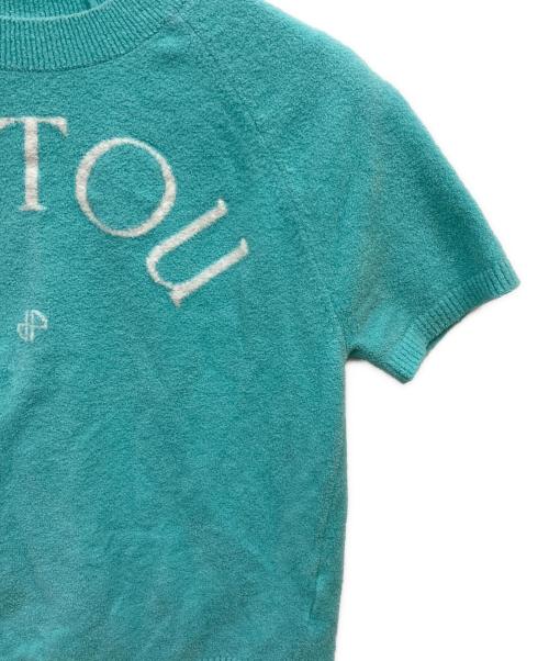 patou（パトゥ）patou (パトゥ) コットンブレンド パトゥジャカードニットトップ ブルー サイズ:Mの古着・服飾アイテム