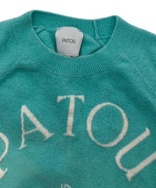 patou（パトゥ）patou (パトゥ) コットンブレンド パトゥジャカードニットトップ ブルー サイズ:Mの古着・服飾アイテム