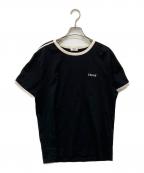 CELINEセリーヌ）の古着「Logo Embroidered Cotton Jersey T-Shirt」｜ホワイト×ブラック