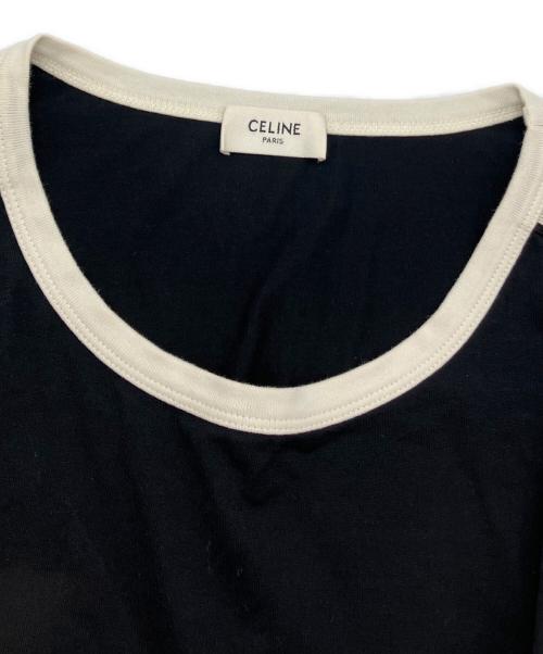 CELINE（セリーヌ）CELINE (セリーヌ) Logo Embroidered Cotton Jersey T-Shirt ホワイト×ブラック サイズ:Lの古着・服飾アイテム