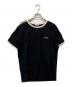 CELINE（セリーヌ）の古着「Logo Embroidered Cotton Jersey T-Shirt」｜ホワイト×ブラック