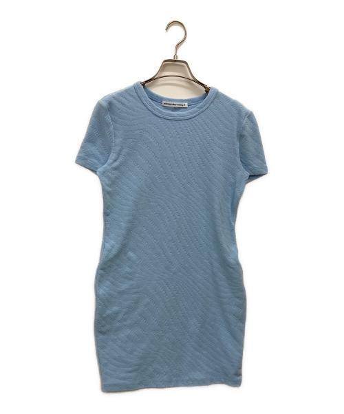 ALEXANDER WANG（アレキサンダー・ワン）ALEXANDER WANG (アレキサンダー・ワン) ロゴジャカード ミニワンピース ブルー サイズ:Mの古着・服飾アイテム
