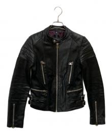 G-STAR RAW（ジースターロゥ）の古着「BIKER SOLID LEATHER SLIM JKT」｜ブラック