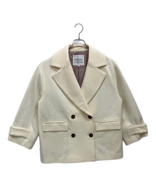 Mystrada（マイストラーダ）Mystrada (マイストラーダ) ウール ダブルブレスト コート ホワイト サイズ:SIZE 36の古着・服飾アイテム