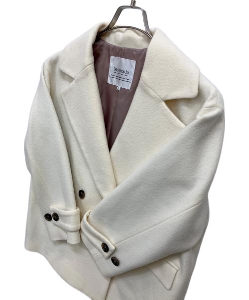 Mystrada（マイストラーダ）Mystrada (マイストラーダ) ウール ダブルブレスト コート ホワイト サイズ:SIZE 36の古着・服飾アイテム