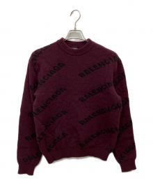 BALENCIAGA（バレンシアガ）の古着「ALL OVER LOGO CREWNECK」｜パープル