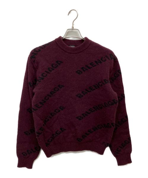 BALENCIAGA（バレンシアガ）BALENCIAGA (バレンシアガ) ALL OVER LOGO CREWNECK パープル サイズ:Sの古着・服飾アイテム