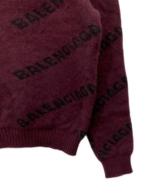 BALENCIAGA（バレンシアガ）BALENCIAGA (バレンシアガ) ALL OVER LOGO CREWNECK パープル サイズ:Sの古着・服飾アイテム