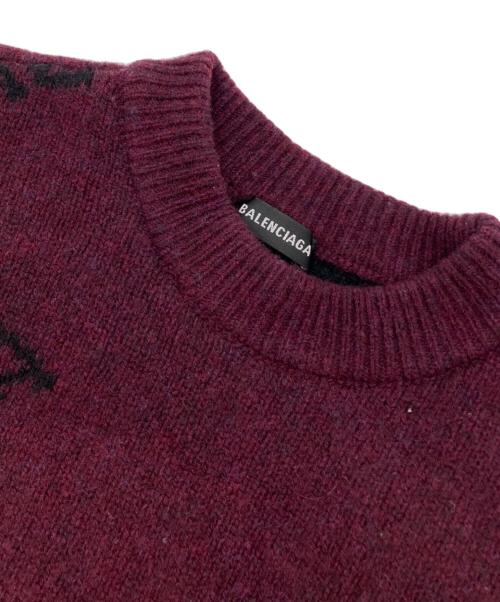 BALENCIAGA（バレンシアガ）BALENCIAGA (バレンシアガ) ALL OVER LOGO CREWNECK パープル サイズ:Sの古着・服飾アイテム