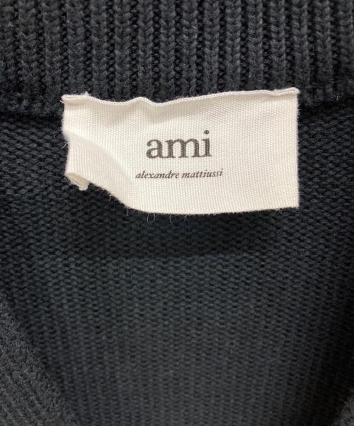 AMI PARIS（アミ パリス）AMI PARIS (アミ パリス) オーバーサイズ ビックロゴ カーディガン ブラック サイズ:Mの古着・服飾アイテム