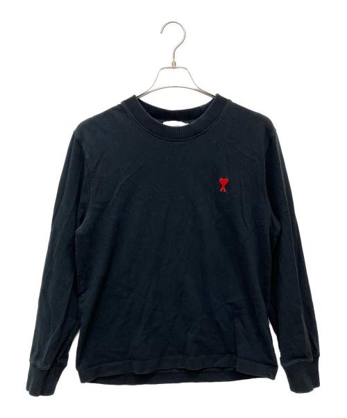 AMI PARIS（アミ パリス）AMI PARIS (アミ パリス) ハートロゴ刺繍 ロングスリーブTシャツ ブラック サイズ:Lの古着・服飾アイテム