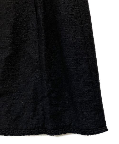 DRAWER（ドゥロワー）Drawer (ドゥロワー) ツイードフリンジラップスカート ブラック サイズ:40の古着・服飾アイテム