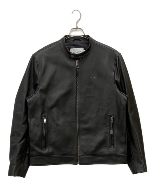 COACH（コーチ）COACH (コーチ) シングルレザージャケット ブラック サイズ:XLの古着・服飾アイテム