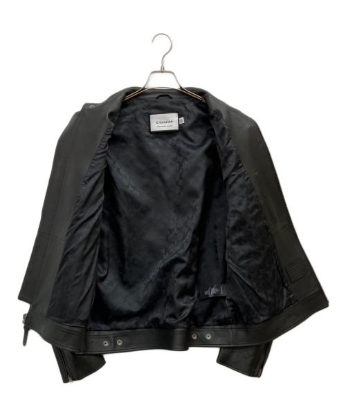 COACH（コーチ）COACH (コーチ) シングルレザージャケット ブラック サイズ:XLの古着・服飾アイテム