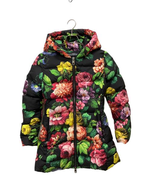 DOLCE & GABBANA（ドルチェ＆ガッバーナ）DOLCE & GABBANA (ドルチェ＆ガッバーナ) フローラルプリントショート中綿コート ブラック サイズ:36の古着・服飾アイテム