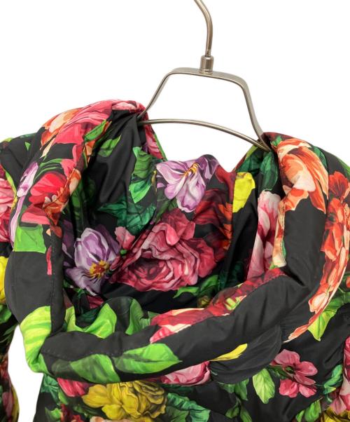 DOLCE & GABBANA（ドルチェ＆ガッバーナ）DOLCE & GABBANA (ドルチェ＆ガッバーナ) フローラルプリントショート中綿コート ブラック サイズ:36の古着・服飾アイテム