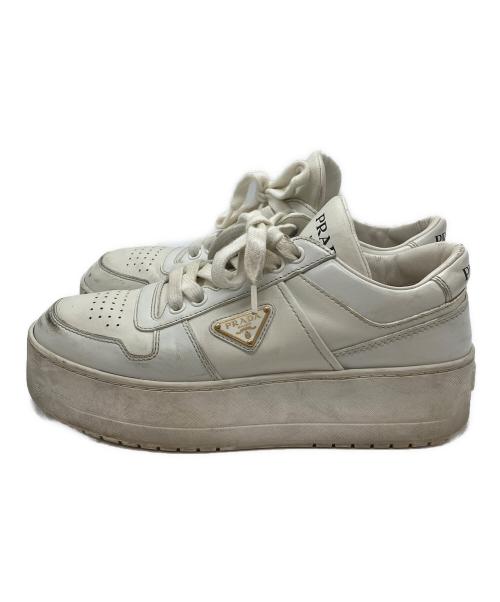 PRADA（プラダ）PRADA (プラダ) ダウンタウンレザースニーカー ホワイト サイズ:SIZE 37の古着・服飾アイテム