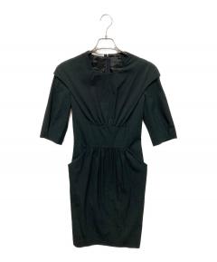 中古・古着通販】PRADA (プラダ) 半袖ワンピース ブラック サイズ:38 S