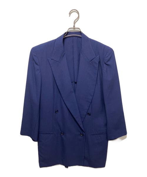 WORK SHOP（ワークショップ）WORK SHOP (ワークショップ) ダブルテーラードジャケット パープル サイズ:Ｍの古着・服飾アイテム