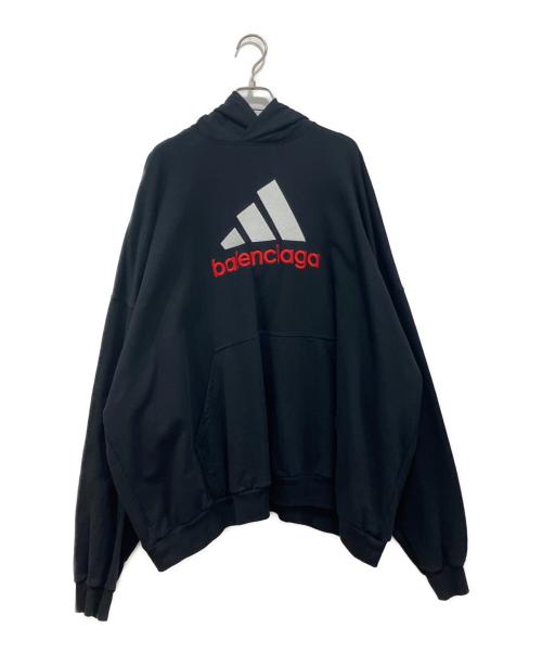 BALENCIAGA（バレンシアガ）BALENCIAGA (バレンシアガ) adidas (アディダス) 刺繍ロゴパーカー ブラック サイズ:2の古着・服飾アイテム