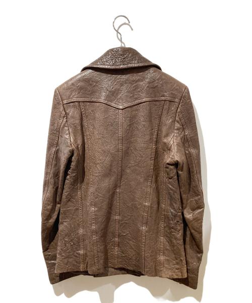 DOLCE & GABBANA（ドルチェ＆ガッバーナ）DOLCE & GABBANA (ドルチェ＆ガッバーナ) ラムレザージャケット ブラウン サイズ:44の古着・服飾アイテム