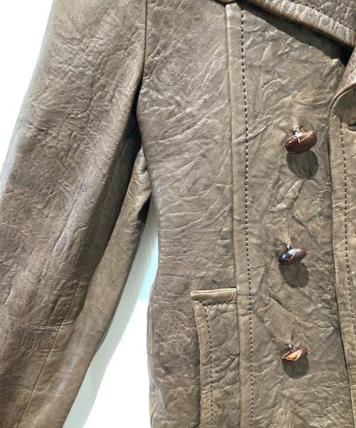 DOLCE & GABBANA（ドルチェ＆ガッバーナ）DOLCE & GABBANA (ドルチェ＆ガッバーナ) ラムレザージャケット ブラウン サイズ:44の古着・服飾アイテム