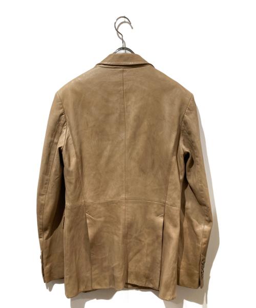 PRADA（プラダ）PRADA (プラダ) レザーテーラードジャケット ベージュ サイズ:44の古着・服飾アイテム