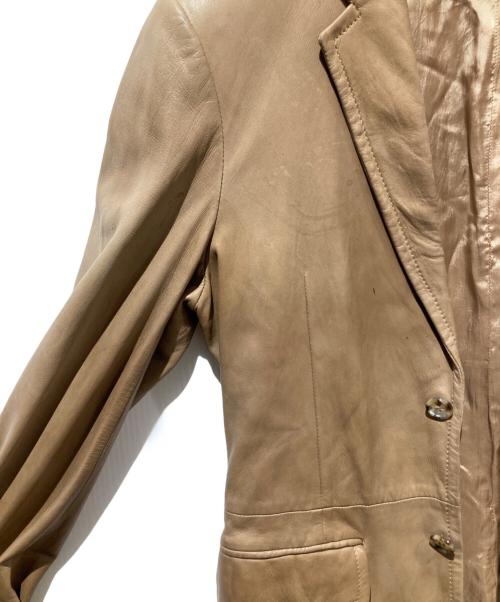 PRADA（プラダ）PRADA (プラダ) レザーテーラードジャケット ベージュ サイズ:44の古着・服飾アイテム
