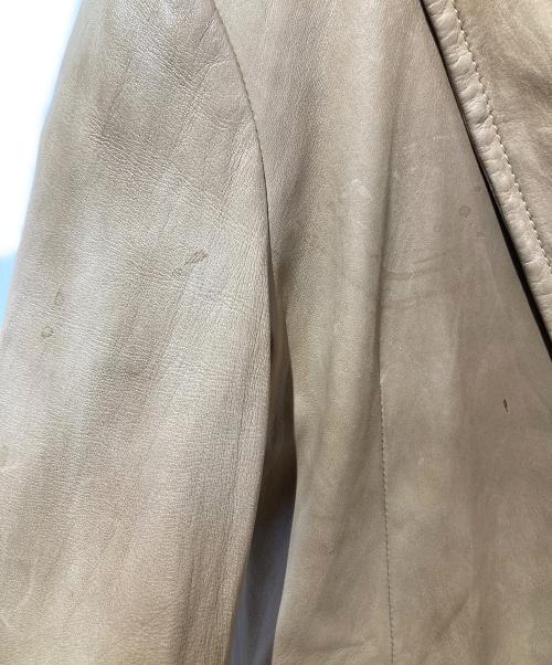 PRADA（プラダ）PRADA (プラダ) レザーテーラードジャケット ベージュ サイズ:44の古着・服飾アイテム