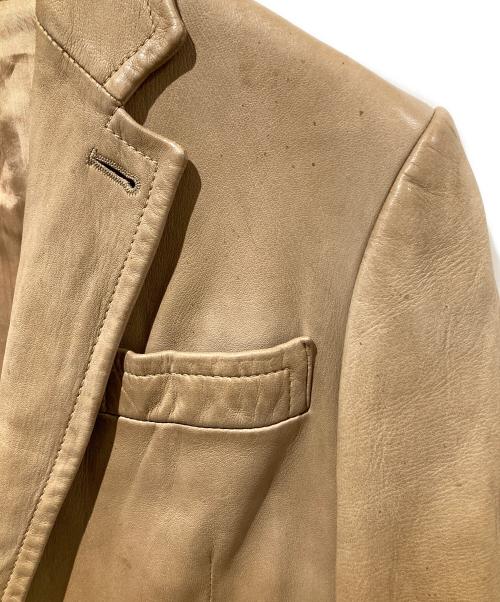 PRADA（プラダ）PRADA (プラダ) レザーテーラードジャケット ベージュ サイズ:44の古着・服飾アイテム