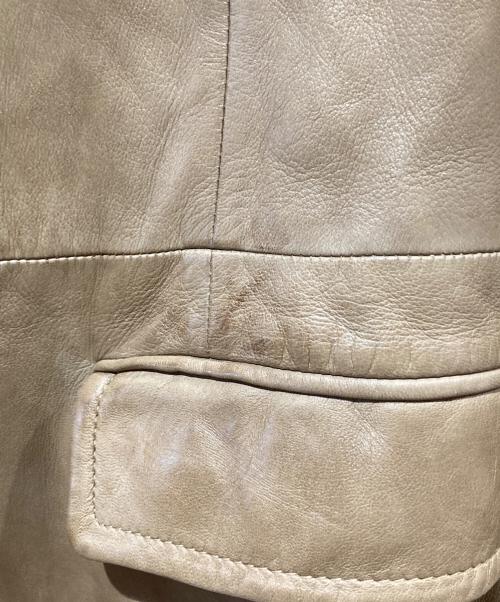 PRADA（プラダ）PRADA (プラダ) レザーテーラードジャケット ベージュ サイズ:44の古着・服飾アイテム