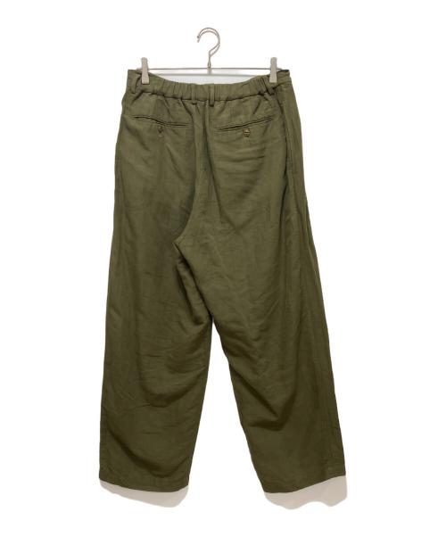 yokosakamoto（ヨウコサカモト）YOKOSAKAMOTO (ヨウコサカモト) リネンコットンパンツ オリーブ サイズ:Mの古着・服飾アイテム