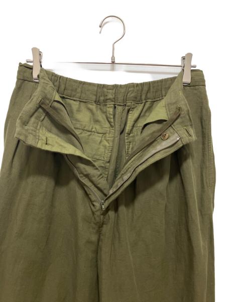 yokosakamoto（ヨウコサカモト）YOKOSAKAMOTO (ヨウコサカモト) リネンコットンパンツ オリーブ サイズ:Mの古着・服飾アイテム
