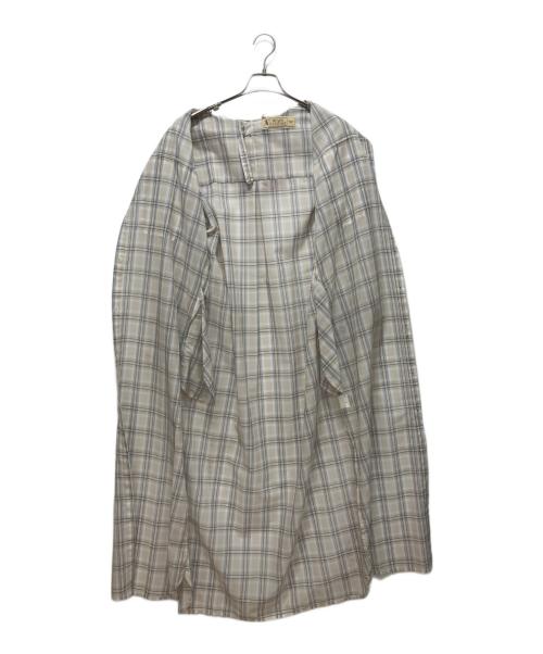 ME&ME COUTURE（ミーアンドミークチュール）me&me couture (ミーアンドミークチュール) チェックワンピース ホワイト サイズ:Freeの古着・服飾アイテム
