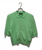 CABANキャバン）の古着「コットンカシミヤ パールポロカーディガン」｜グリーン