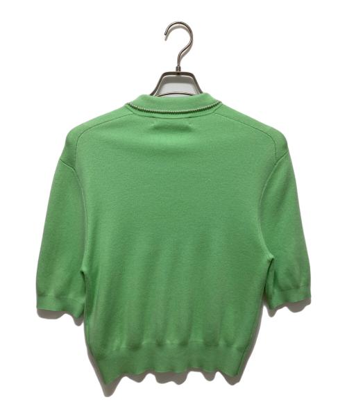 CABAN（キャバン）CABaN (キャバン) コットンカシミヤ パールポロカーディガン グリーン サイズ:Freeの古着・服飾アイテム
