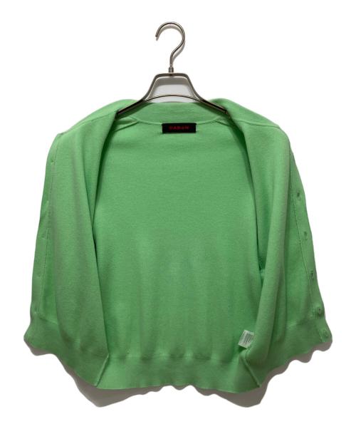 CABAN（キャバン）CABaN (キャバン) コットンカシミヤ パールポロカーディガン グリーン サイズ:Freeの古着・服飾アイテム