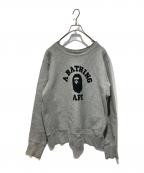 A BATHING APE×Championアベイシングエイプ×チャンピオン）の古着「プリントスウェット」｜グレー