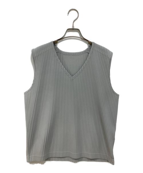 HOMME PLISSE ISSEY MIYAKE（オム プリッセ イッセイ ミヤケ）HOMME PLISSE ISSEY MIYAKE (オム プリッセ イッセイ ミヤケ) プリーツベスト グレー サイズ:2の古着・服飾アイテム