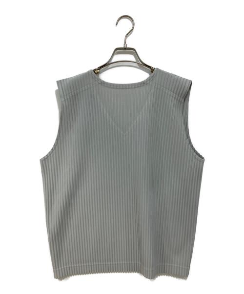 HOMME PLISSE ISSEY MIYAKE（オム プリッセ イッセイ ミヤケ）HOMME PLISSE ISSEY MIYAKE (オム プリッセ イッセイ ミヤケ) プリーツベスト グレー サイズ:2の古着・服飾アイテム