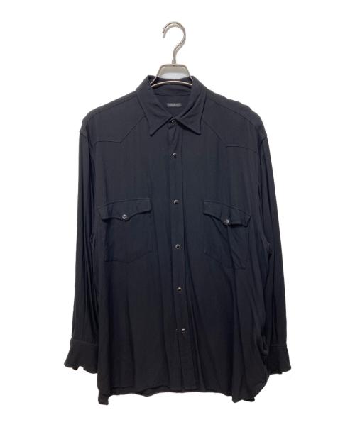COMOLI（コモリ）COMOLI (コモリ) レーヨン ウエスタンシャツ ブラック サイズ:記載なしの古着・服飾アイテム