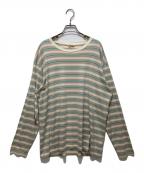 AURALEEオーラリー）の古着「GRADIENT STRIPE JERSEY L/S TEE」｜ベージュ