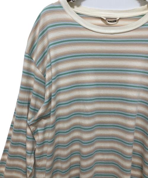 AURALEE（オーラリー）AURALEE (オーラリー) GRADIENT STRIPE JERSEY L/S TEE ベージュ サイズ:5の古着・服飾アイテム